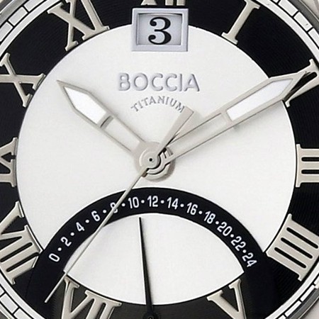Boccia Black Roman Numerals Titanium Watch - 3531-06